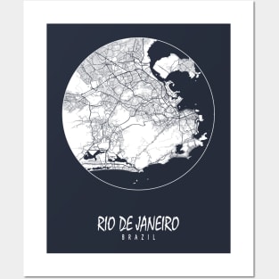 Rio de Janeiro, Brazil City Map - Full Moon Posters and Art